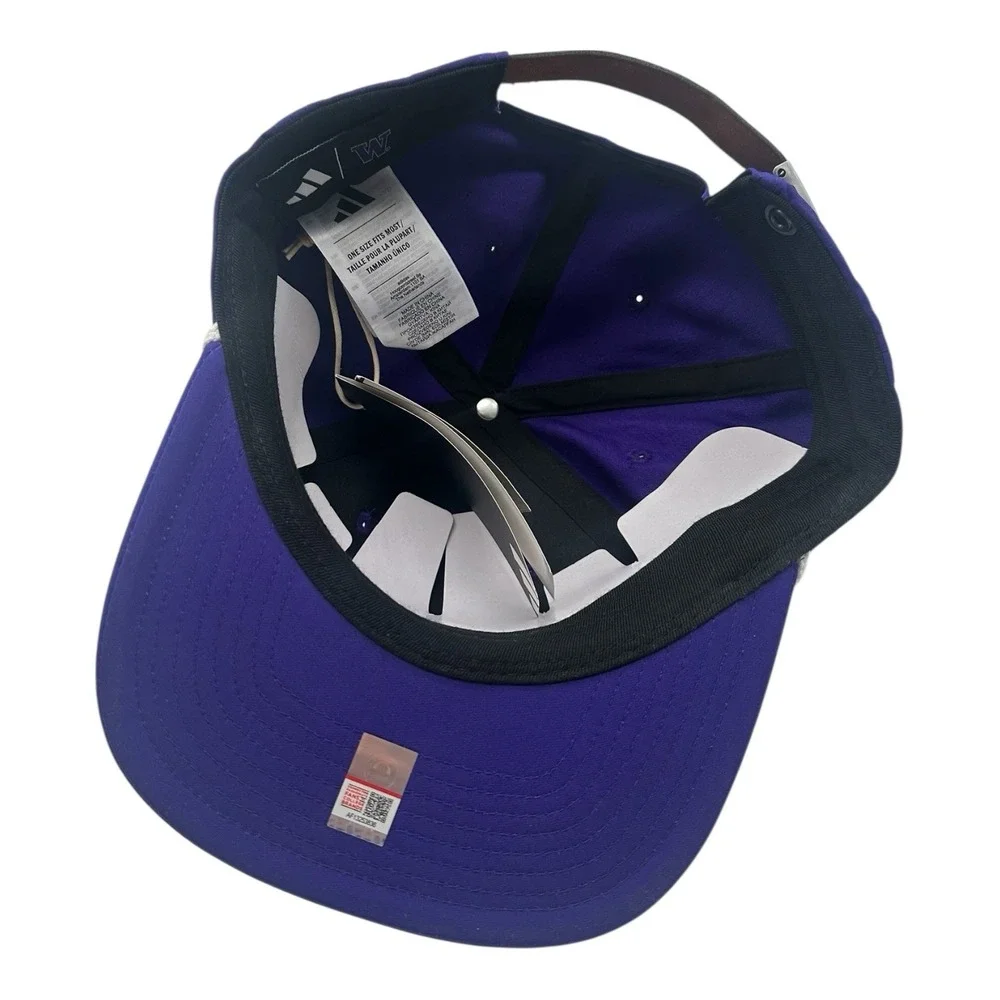 Adidas Washington Huskies Hat Cap Strapback Purple Adjustable NCAA Rope‎ JN1562